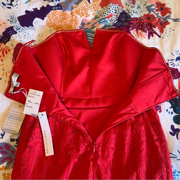 Adelyn Rae red strapless high low lace dress - Picture 9 of 11